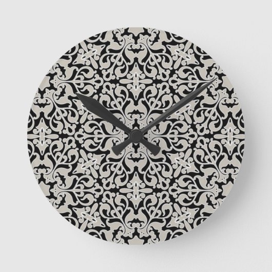 arabisches Blumenmuster Runde Wanduhr (Vorderseite)