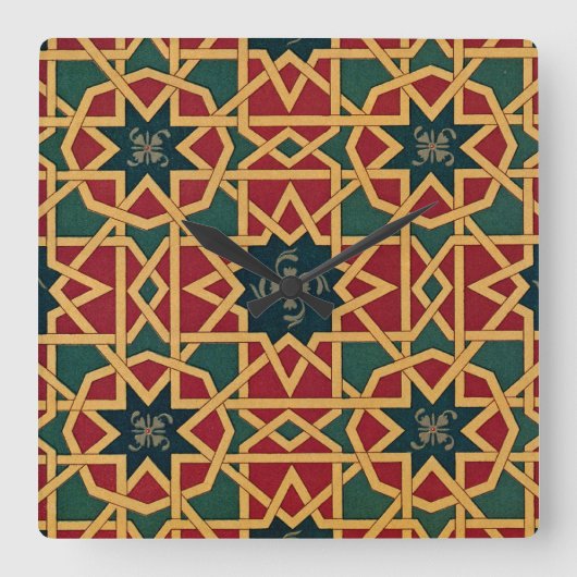 Arabisches Design #1 in Emporio Moffa Quadratische Wanduhr (Vorderseite)