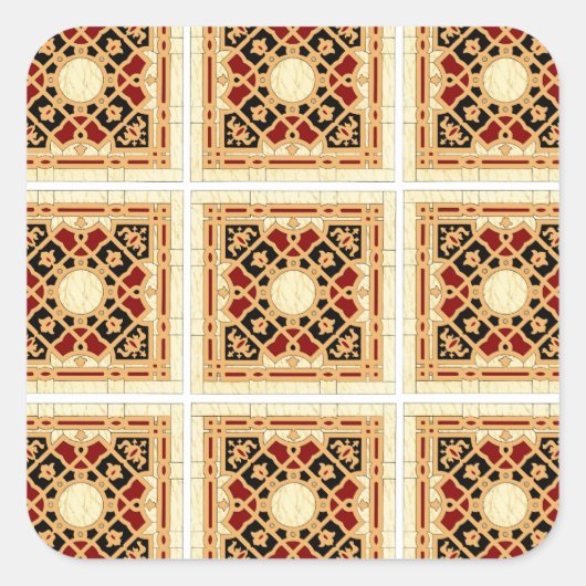 Arabisches Design #9 in Emporio Moffa Quadratischer Aufkleber (Vorderseite)