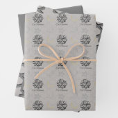 Arabisches Eid Mubarak Niedlich Grau-Star-Muster Geschenkpapier Set (Beispiel)