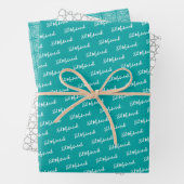 Arabisches Eid Mubarak Niedliches Aquamarin-Star-M Geschenkpapier Set (Beispiel)