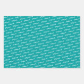 Arabisches Eid Mubarak Niedliches Aquamarin-Star-M Geschenkpapier Set (Vorderseite)