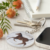 Arabisches Fohlen im Schnee Schlüsselanhänger (Vorderseite rechts)