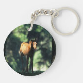 Arabisches Fohlen in den Bäumen Schlüsselanhänger (Rückseite)