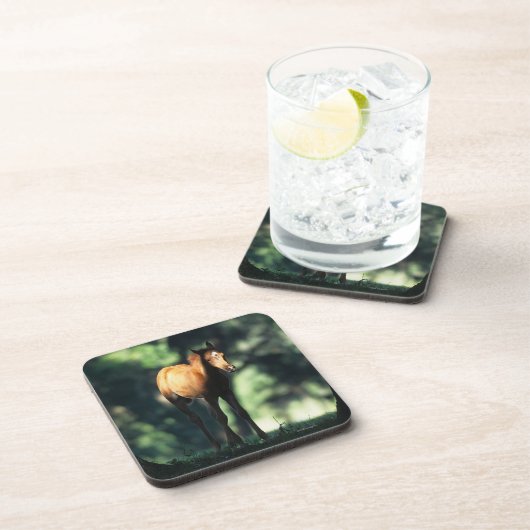 Arabisches Fohlen in den Bäumen Untersetzer (Rechte Seite)