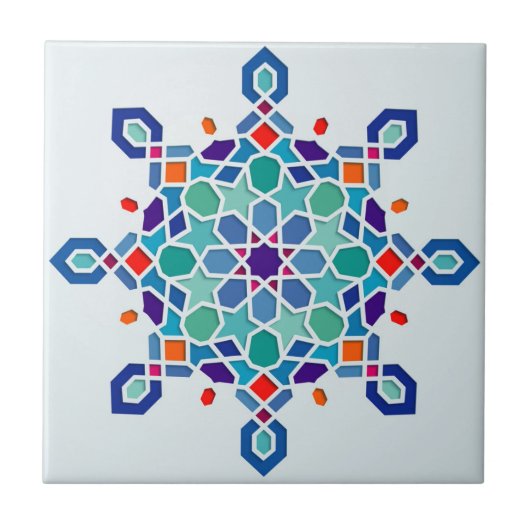 Arabisches geometrisches Muster rundes verziertes Fliese (Vorderseite)