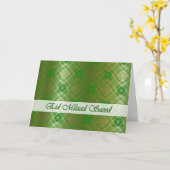 Arabisches Grünes Mosaik auf Gold Grußkarte Karte (Gelbe Blume)