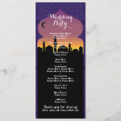 Arabisches Hochzeitsprogramm für Nächte Programm (Rückseite)