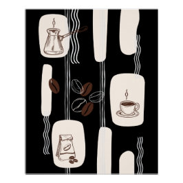 Arabisches Kaffee-Druckset, Boho-Küchenwandkunst Poster