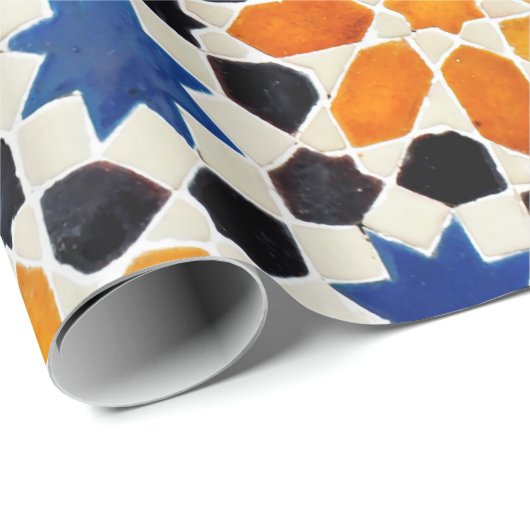 Arabisches Mosaik aus marokkanischen Fliesen, deko Geschenkpapier (Rolleneckpunkt)