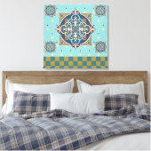 Arabisches Muster - überzogene Canvas Leinwanddruck (Insitu (Schlafzimmer))