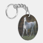 Arabisches Pferd, das 1 laufen lässt Schlüsselanhänger (Vorderseite links)