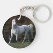 Arabisches Pferd, das 1 laufen lässt Schlüsselanhänger (Rückseite)