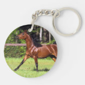 Arabisches Pferd, das 2 laufen lässt Schlüsselanhänger (Rückseite)