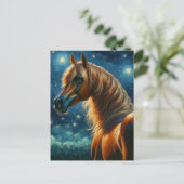 Arabisches Pferd in der Van Gogh Starry Night Postkarte (Stehend Vorderseite)