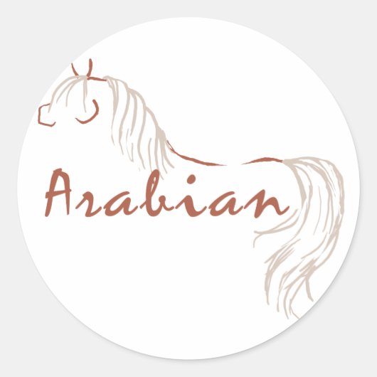 Arabisches Pferd Runder Aufkleber (Vorderseite)