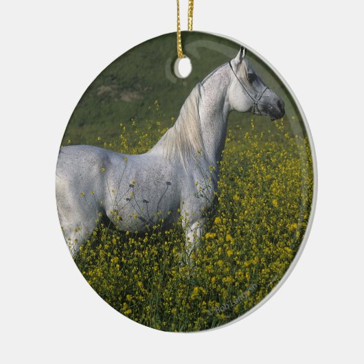 Arabisches Pferd stehend in den Blumen Keramikornament (Links)