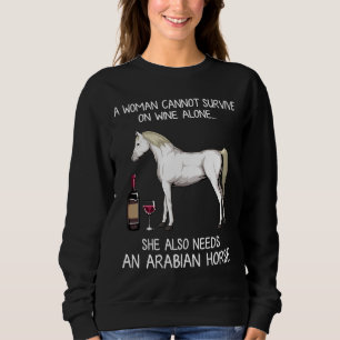Arabisches Pferd und Weinpferd Angepasst Sweatshirt