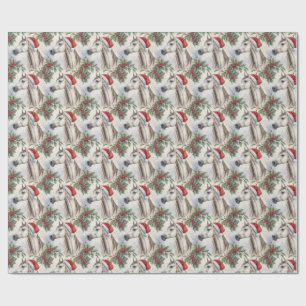 Arabisches Pferd Weihnachten Stechpalme Aquarell  Geschenkpapier
