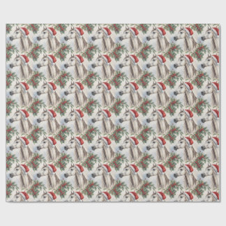 Arabisches Pferd Weihnachten Stechpalme Aquarell  Geschenkpapier