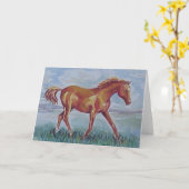 Arabisches Reitpferd Karte (Gelbe Blume)