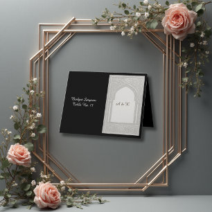 Arabisches Silber Embossed Blumenstrauß RSVP Karte