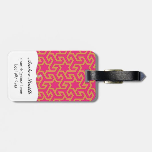 Arabisches sternförmiges Muster Gepäckanhänger (Rückseite horizontal)