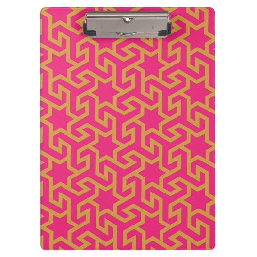 Arabisches sternförmiges Muster Klemmbrett (Vorderseite)