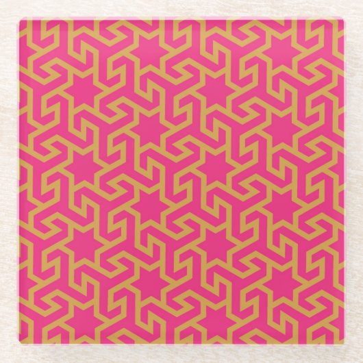 Arabisches Sternmuster Glasuntersetzer (Vorderseite)