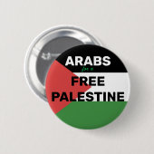 ARABS FÜR EINE KOSTENLOSE PALÄSTINE FLAG ROTE SCHW BUTTON (Vorne & Hinten)
