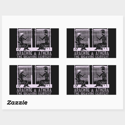 Arachne gegen Athena Rechteckiger Aufkleber (Blatt)
