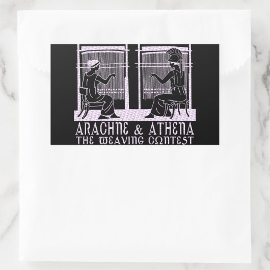 Arachne gegen Athena Rechteckiger Aufkleber (Tasche)
