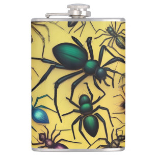Arachnid Liebt Creepy Crawly Spinnen, Flachmann