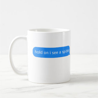 Arachnologe halten mich fest, ich sehe eine Spinne Kaffeetasse