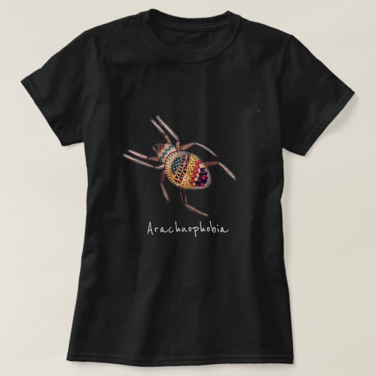 Arachnophobie-Spitzenslogan niedliche Arachnid-Kun T-Shirt (Design vorne)