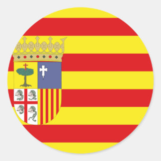 Aragon Flag Runder Aufkleber
