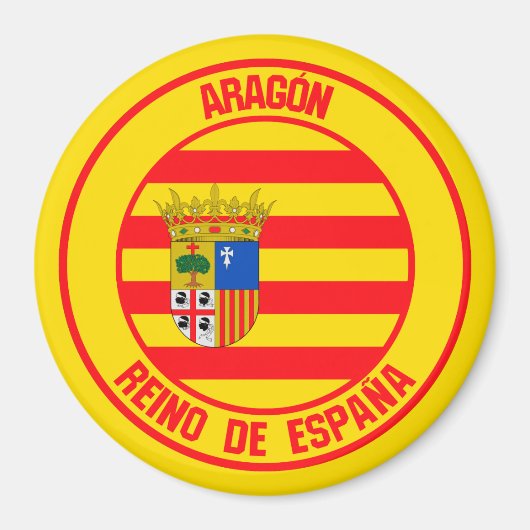 Aragón Round Emblem Magnet (Vorne)