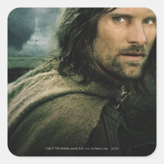 Aragorn Nah nach oben Quadratischer Aufkleber (Vorderseite)