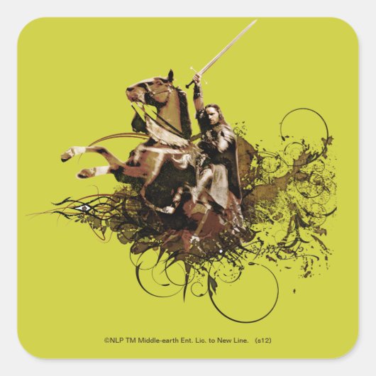 Aragorn Reiten Quadratischer Aufkleber (Vorderseite)