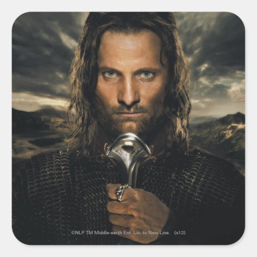 Aragorn Sword Down Quadratischer Aufkleber (Vorderseite)