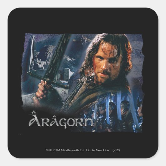 Aragorn With Army Quadratischer Aufkleber (Vorderseite)