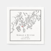 Aragosta Deer Isle Maine Karte Serviette (Vorderseite)