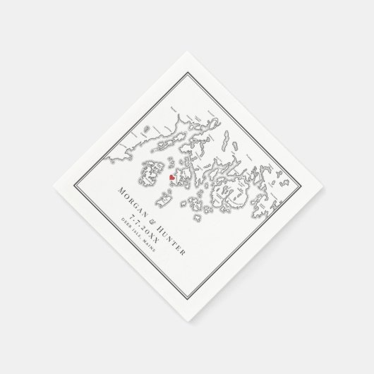 Aragosta Deer Isle Maine Karte Serviette (Ecke)