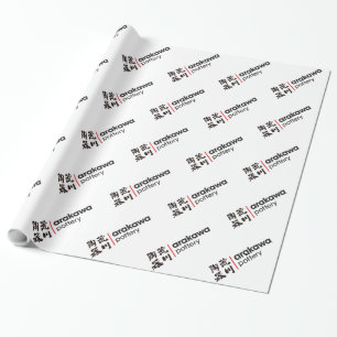 Arakawa Tonwaren-Wort-Logo-Packpapier Geschenkpapier