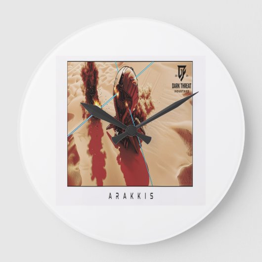 Arakkis Wall Clock, 25.4 cm Round Natural Wood Große Wanduhr (Vorderseite)