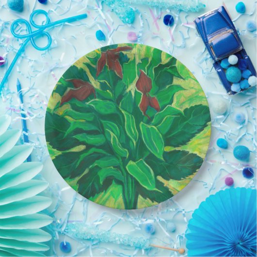 Aralia Leaf und Ochids Malerei Pappteller (Party)