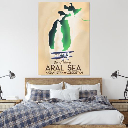 Aralsee-Reiseplakat Leinwanddruck (Insitu (Schlafzimmer))
