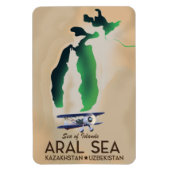 Aralsee-Reiseposterkarte Magnet (Vertikal)