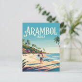 Arambol Strand Indien Postkarte (Stehend Vorderseite)