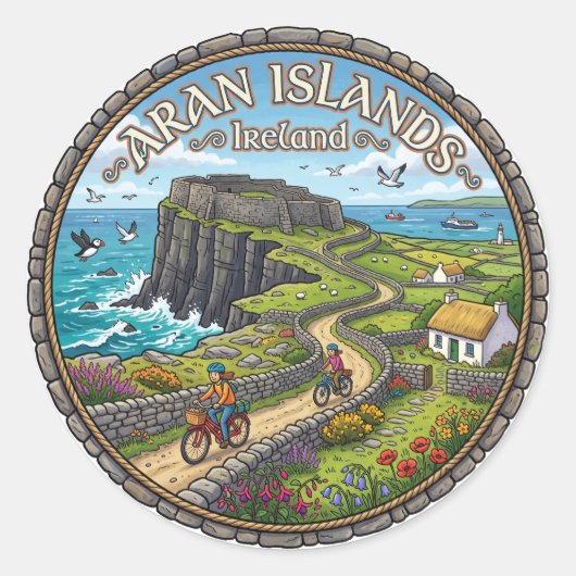 Aran-Inseln Irland Runder Aufkleber (Vorderseite)